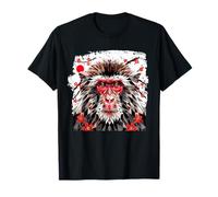 Macaco japonés Mono japonés en Cara roja Estilo Origami Camiseta