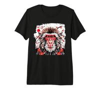 Macaco japonés Mono japonés en Cara roja Estilo Origami Camiseta Premium
