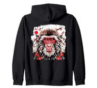 Macaco japonés Mono japonés en Cara roja Estilo Origami Sudadera con Capucha
