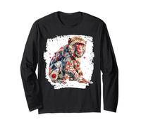 Macaco japonés T Mono japonés Macaco de Cara roja Manga Larga