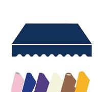 MACAGGTNTU 250x200cm Lona De Repuesto Retráctil para Toldo De Patio, Tela De Repuesto para Toldo De Puertas De Mercado, Exterior Tela para Toldo con Cenefa(Blue,8x6.5ft/250x200cm)