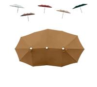 MACAGGTNTU 4.6x2.7m Toldo De Repuesto para Doble Top Sombrilla De Patio, Grande Paño De Repuesto para Sombrilla 12 Varillas Tela Sombrilla para Mercado Jardín(Khaki)