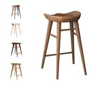 MACAGGTNTU 55 65 75cm Madera Taburete De Bar, Silla Alta De Mostrador Portátil Silla De Comedor Taburetes Altos con Reposapiés, Sin Respaldo (Coffee,75cm/29.5in)