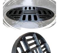 MACAGGTNTU Colador De Drenaje De 30 40 50 60cm Rejilla De Drenaje Redonda Cubierta De Drenaje De Zanja De Hierro Fundido Negro Rejilla Desague De Suelo(65x3cm/25.6x1.2in)