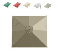 MACAGGTNTU Cubierta De Repuesto para Sombrilla Cuadrada，2.5x2.5 3x3 4x3m Toldo De Repuesto para Sombrilla En Voladizo，Tela De Recambio para Sombrilla 8 Varillas(Khaki,3x3m (10x10ft))