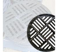 MACAGGTNTU Exterior Rejilla De Drenaje De Jardín Cubierta De Drenaje Redondo 30 35 40cm Rejillas Drenaje Alcantarillado De Hierro Fundido, Negro Rejilla Desague(65cm(25.6"))