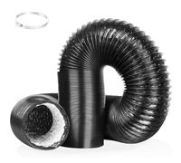 MACAGGTNTU Manguera De Ventilación De PVC Papel De Aluminio Tubo Flexible De Salida De Aire 150 180 200mm Tubo Campana Extractora Negra(L 2m(6ft),D 25cm(10"))