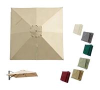 MACAGGTNTU Rectangular Toldo De Parasol De Recambio 3x4m Tela De Repuesto para Parasol Excéntrico, Cubierta De Repuesto para Sombrilla De Patio(Khaki,250x250cm/8x8ft)