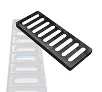 MACAGGTNTU Rejilla Drenaje Hierro Fundido Exteriores Cubiertas De Drenaje Rectangular Rejilla De Alcantarillado Negra 100x500 150x500 200x500mm(500x200mm-20x8in)