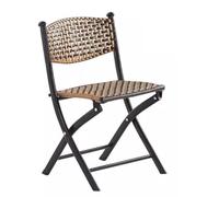 MACAGGTNTU Silla Plegable De Ratán 35 40 45cm Taburete Plegable De Comedor Al Aire Libre, Silla Plegable De Metal Apilable con Respaldo De Ratán(40cm/15.7in)