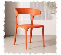 MACAGGTNTU Taburete de Bar apilable, Taburete plástico Portátil Silla de Comedor con Respaldo, Cuadrado Silla de Mostrador, Siéntate Alto 45cm(Orange)