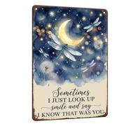 macago Letrero inspirador de libélula para decoración de pared Sometimes I Just Look Up Smile And Say I Know That Was You, arte conmemorativo para pared, jardín, porche, sala de estar, pasillo, 8 x 12