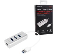 Macally 4-Port USB 3.0 Hub Aluminio Alta Velocidad Adaptador Distribuidor PC Mac
