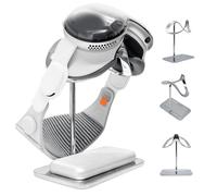 Macally Apple Vision Pro - Soporte con soporte para batería, aleación de zinc completa de alta calidad, base pesada de 2.2 libras para estabilidad, soporte de pantalla minimalista con protección de