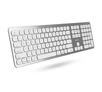 Macally BTWKEYMB-US, teclado inalámbrico Bluetooth Quick-Switch extendido para Mac, PC, iOS y Android, numérico, QWERTY americano