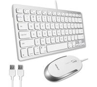 Macally Combo de Teclado y Mouse con Cable USB para Mac y PC, Ahorra Espacio con un Teclado y Mouse Compacto de Apple para MacBook Pro/Air, iMac Mini/Pro