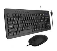 Macally Combo de teclado y mouse con cable USB Plug and Play USB Keyboard Mouse Combo Combo de ratón y teclado con cable delgado y silencioso, teclado con cable para laptop, escritorio de