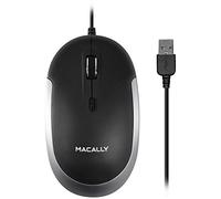 Macally Dynamouse-SG - Ratón óptico silencioso USB con 2 Botones, Rueda de Desplazamiento y botón dpi para Mac y PC, Color Gris Espacial
