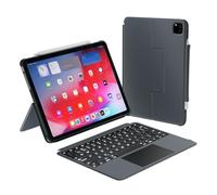 Macally Funda para iPad Air de 11 Pulgadas con Teclado (M2, 2024) | Funda para iPad 11 Pro con Teclado (2022/2021/2020/2018) - Teclado retroiluminado Desmontable con trackpad Grande, Soporte