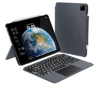 Macally Funda para iPad Pro de 13 pulgadas 2024 con teclado (M4, Gen 7) - Teclado retroiluminado desmontable con trackpad, soporte multivista, soporte para Apple Pencil - Funda compatible con iPad Pro