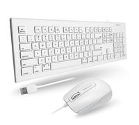 Macally MKEYECOMBO USB QWERTY Color blanco - Teclado (USB, Universal, Interruptor mecánico, QWERTY, Alámbrico, Universal)