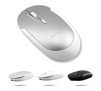 Macally Ratón inalámbrico Bluetooth para Mac, MacBook Pro/Air, iPad y PC, mouse inalámbrico cómodo y silencioso, compatible con Apple Mouse inalámbrico, mouse para laptop, Bluetooth (plateado)