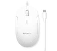 Macally Ratón USB C con Cable para Mac y PC, Delgado, silencioso y confiable, Mouse Tipo C para MacBook Pro/Air, iMac, Apple iPad, portátil, computadora de Escritorio con 3 Botones, Rueda de