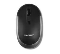 Macally Silent - Ratón inalámbrico Bluetooth para Apple Mac o Windows PC portátil/computadora de escritorio | Diseño de ratón delgado y compacto con sensor óptico y interruptor DPI 800/1200/1600 | Pequeño para fácil viaje, color negro