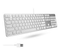 Macally SLIMKEYPROA-US, Teclado USB-A para Mac, Layout US Inglés QWERTY