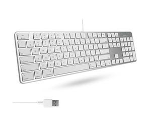 Macally SLIMKEYPROA-US, Teclado USB-A para Mac, Layout US Inglés QWERTY