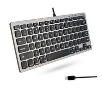 Macally Small USB C Keyboard - Plug & Play Compatible Wired Apple Keyboard for Mac Mini, MacBook Pro/Air, iMac, iPad, Windows, Chromebook with USBC Port - Compact & Mini USB Type C - Space Gray