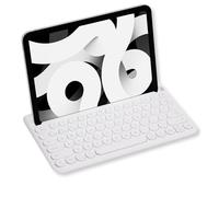 Macally Teclado Bluetooth para Tableta, Teclado inalámbrico para iPad Mini/Air/Mini, iPhone (multidispositivo, Soporte Integrado, Recargable) fácil de Usar y Lindo portátil, Color Blanco