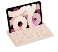 Macally Teclado Bluetooth para tableta, teclado inalámbrico para iPad, teclado para iPhone (multidispositivo, soporte integrado, recargable) fácil de usar y bonito teclado portátil, color marrón Boba