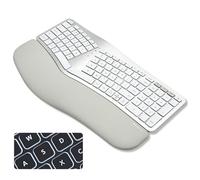 Macally Teclado ergonómico Bluetooth retroiluminado para Mac, esculpido para mayor comodidad, teclado ergonómico inalámbrico (diseño MacOS de 100 teclas), teclado dividido recargable ergonómico,