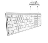 Macally WKEYHUBMB-A, Teclado extendido para Mac con Teclado numérico, 2 Puertos USB y Layout Americano QWERTY, USB-A, diseño de Aluminio
