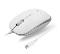 Macally XMOUSE - Ratón (Ambidextro, Óptico, USB, 1200 DPI, Blanco)