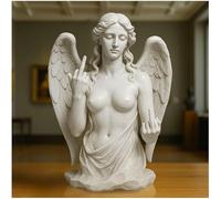 Macamolly Ángel decorativo para salón con attitud, escultura del dedo medio The Original Talk to The Hand Icono de una diosa griega con dedo medio, un regalo descarado, decoración del hogar - Ángel 2