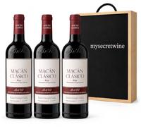 Macán Clásico Rioja - Pack 3 Botellas de Vino Tinto 75 aja de Madera MySecretWine - D.O.Ca. Rioja - Benjamín de Rothschild & Vega Sicilia - Estuche Regalo -Mysecretwine-