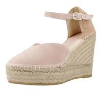 Macarena - Alba6 Rosa - Sandalia de piel, con cuña alta y plataforma, hebilla, suela de goma, para: Mujer color: ROSA talla:40