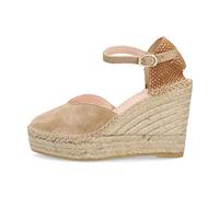 MACARENA - Alba6 Topo - Sandalia de piel, con cuña alta y plataforma, hebilla, suela de goma, para: Mujer color: TOPO talla:37