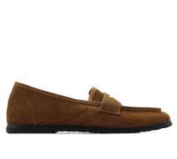 MACARENA - Zapato mocasín de Piel, Adornado con Banda,Suela de Goma,Hecho en España,Piel,Ante,Nobuk para: Mujer Color: Caoba Talla:38