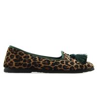 MACARENA - Zapato mocasín de Tela,Adornado con Pompones,Suela de Goma,Animal Print,Leopardo,Plantilla Extraible para: Mujer Color: Leopardo Talla:40