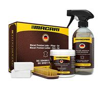 Macari Set de Mantenimiento de Cuero Zapatos sofá y Coche. Limpiador Cuero Coche y Grasa/Crema para Cuero como Accesorios para de Limpieza de Zapatos, Sets de Reparaciones de Cuero Limpiador Cuero