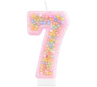 Macaron 7 Velas de cumpleaños para niñas, velas de macaron pastel arco iris para tartas, decoración de tartas coloridas, decoración de cumpleaños 7, decoración de cumpleaños para niñas, decoración de