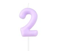 Macaron Purple Number 2 Velas, Púrpura 2nd Cumpleaños Velas, Macaron Happy Birthday Vela para Pastel, Decoración de Pasteles Dulce Decoración de Pasteles Macaron Púrpura para Niñas Niños Decoraciones