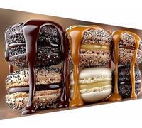 Macarons Diamond Painting Alimento Diamond Painting Kit Completo, Pintura Diamante Adultos Niños, 5D Cristal Strass Punto de Cruz Puzzle Manualidades para Decoración de Pared del Hogar 30x60cm cf1-14v