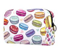 Macarons of Various Flavors - Bolsa de cosméticos para mujer, neceser de viaje, bolsa organizadora de maquillaje con cremallera, multicolor, 18.5x7.5x13cm/7.3x3x5.1in, Neceser