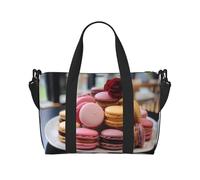 macaroon dessert - Bolso bandolera de mano para mujer, bolso de mano casual con cremallera, adecuado para el trabajo, viajes, fitness, viajes, color negro, talla única