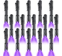 Macarrie 15 linternas de luz UV, mini luces de bolígrafo, linternas de mano, linternas compactas de bolsillo para inspección de fugas e hotel, orina de mascotas, manchas y detector de tinte (morado)