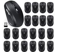 Macarrie Paquete de 8 ratones inalámbricos para laptop, 1200 ppp, mouse inalámbrico para computadora a granel con 6 botones incluidos, receptor USB compatible con Windows, PC, computadora